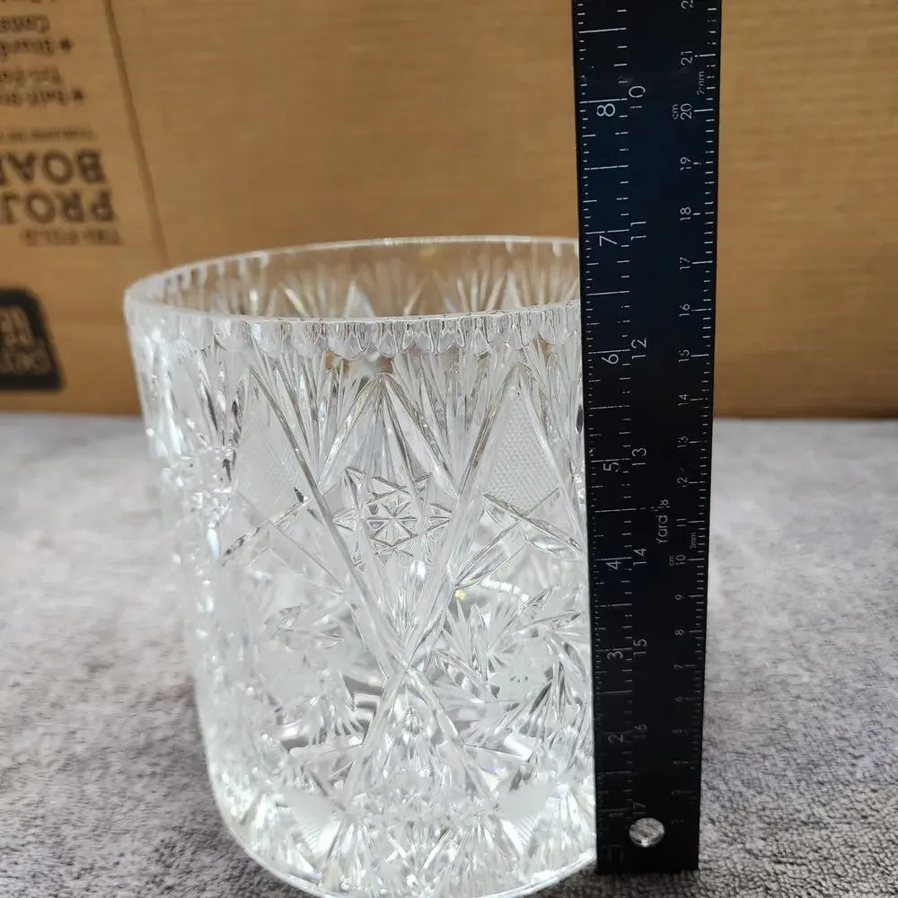 Heavy Cut Crystal dish no lid Vase Ice Buket Home Decor V